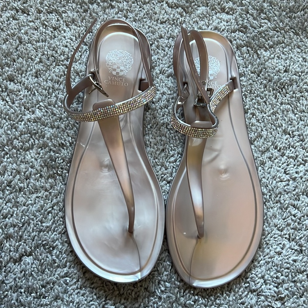 Vince Camuto Rose Gold Embellished Sandals